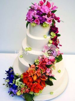 Свадебные торты с цветами - СВ4