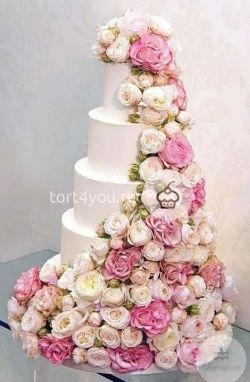 Свадебные торты с цветами - СВ5