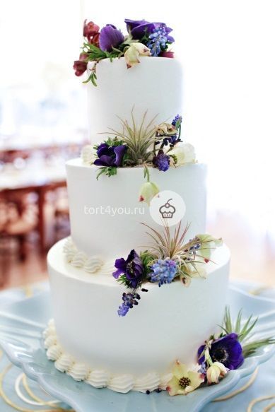 Свадебные торты с цветами - СВ16
