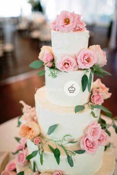 Свадебные торты с цветами - СВ10