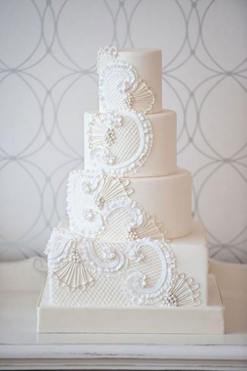 Белые свадебные торты - БТ 17