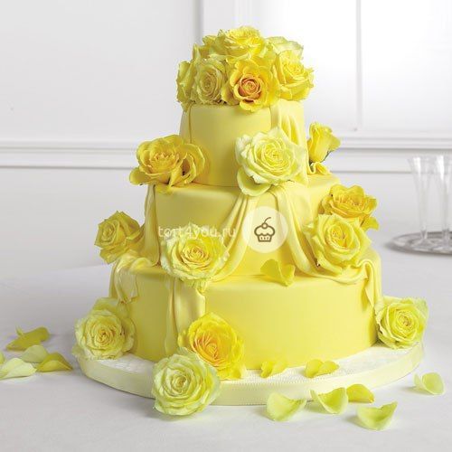 Желтые свадебные торты - ЖТ1