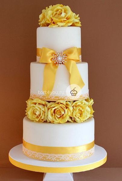 Желтые свадебные торты - ЖТ6
