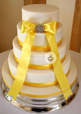Желтые свадебные торты - ЖТ7
