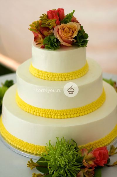 Желтые свадебные торты - ЖТ11
