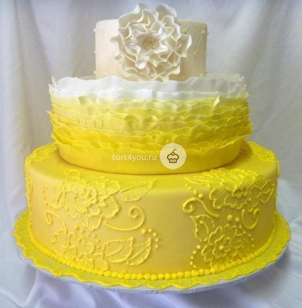 Желтые свадебные торты - ЖТ9