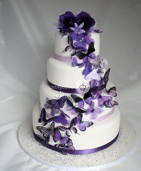 Фиолетовый свадебный торт - FS2