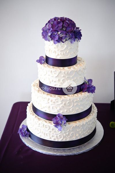 Фиолетовый свадебный торт - FS3