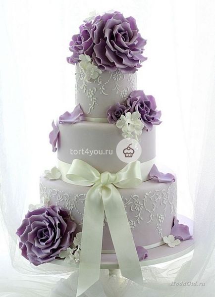 Фиолетовый свадебный торт - FS4