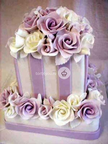 Фиолетовый свадебный торт - FS9