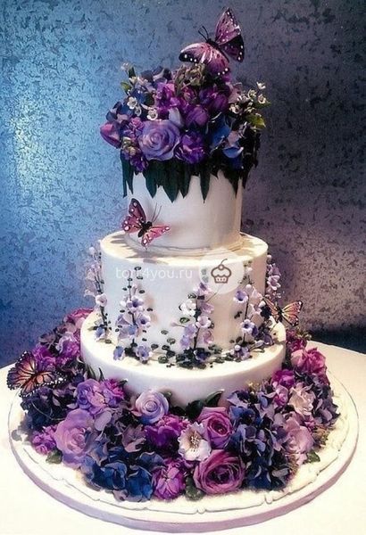 Фиолетовый свадебный торт - FS7