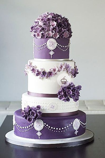Фиолетовый свадебный торт - FS1