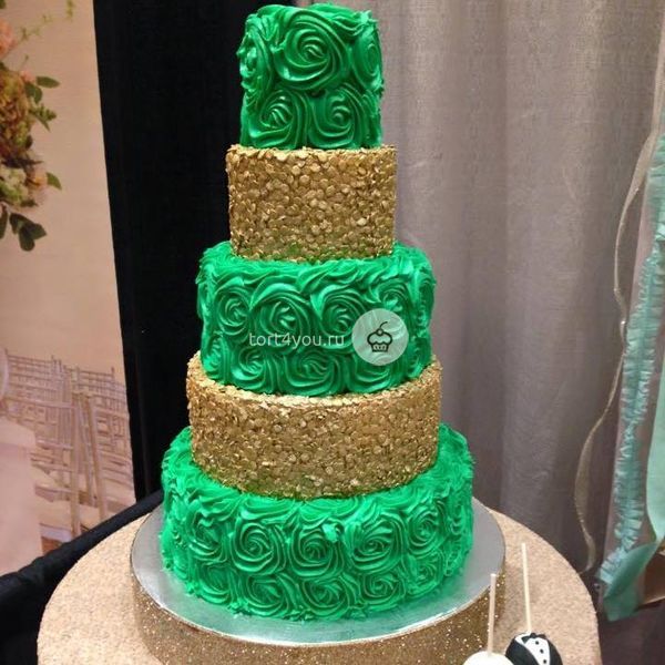 Зелёный свадебный торт - WG6