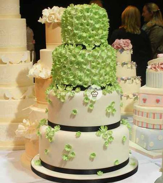 Зелёный свадебный торт - WG8