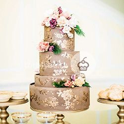 Золотые свадебные торты