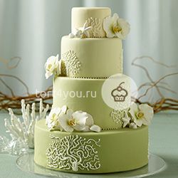 Зелёный свадебный торт