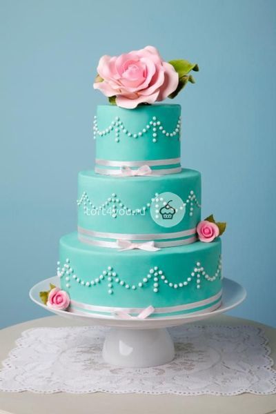 Синий свадебный торт - WB2