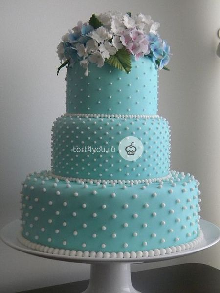 Синий свадебный торт - WB3