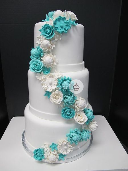 Синий свадебный торт - WB4