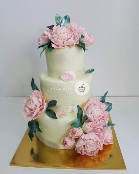 Свадебные торты с цветами - СВ9