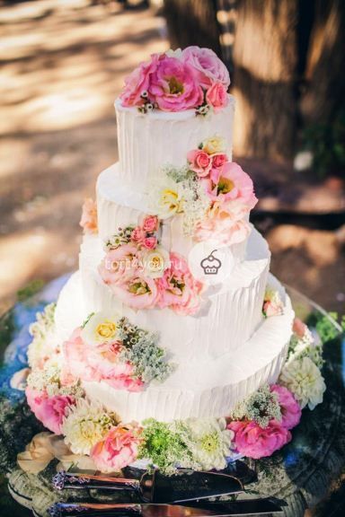 Свадебные торты с цветами - СВ7